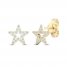 Diamond Star Stud Earrings 10K Yellow Gold