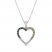 Black/Brown/White Diamond Heart Necklace 1/3 ct tw Sterling Silver 18"