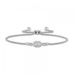 Forever Connected Diamond Bolo Bracelet 1/5 ct tw Round-Cut 10K White Gold