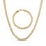 Men's Mariner Link Chain Set 10K Yellow Gold 8"/22"