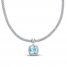 Blue & White Topaz Necklace Sterling Silver