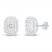 Diamond Earrings 1/3 ct tw Round/Baguette 10K White Gold