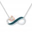 Infinity Necklace 1/20 ct tw Diamonds Sterling Silver/10K Gold