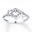 Mom Heart Ring 1/6 ct tw Diamonds Sterling Silver