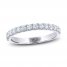 THE LEO Legacy Lab-Created Diamond Wedding Band 1/2 ct tw Round-cut 14K White Gold