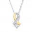 Diamond Necklace 1/5 Carat tw 10K Two-Tone Gold