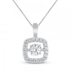 Unstoppable Love Necklace 1 ct tw 14K White Gold 19"