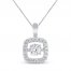 Unstoppable Love Necklace 1 ct tw 14K White Gold 19"