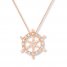 Diamond Shipwheel Necklace 1/20 ct tw Round-cut 10K Rose Gold