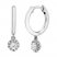 Diamond Dangle Huggie Hoop Earrings 1/4 ct tw Round-cut 10K White Gold