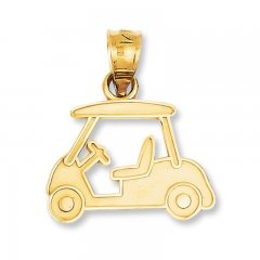 Golf Cart Charm 14K Yellow Gold