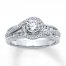 Diamond Engagement Ring 7/8 ct tw Round-cut 14K White Gold