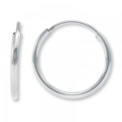 Hoop Earrings 14K White Gold