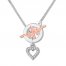 Diamond Heart Necklace 1/20 ct tw Sterling Silver/10K Rose Gold