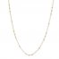 Beaded Cable Chain Necklace 14K Yellow Gold 20" Length