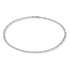 Men's Figaro Necklace Sterling Silver 24" Length