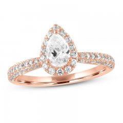 Diamond Engagement Ring 1 ct tw Pear/Round-cut 14K Rose Gold