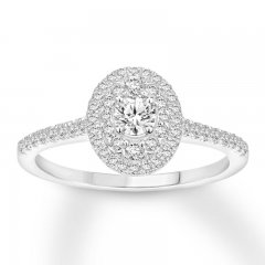 Diamond Engagement Ring 1/2 ct tw Round-cut 14K White Gold