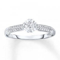 Diamond Engagement Ring 1/3 ct tw Round-cut 10K White Gold