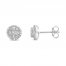 Diamond Earrings 1/6 ct tw Round/Baguette 10K White Gold