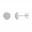 Diamond Earrings 1/6 ct tw Round/Baguette 10K White Gold