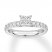 Diamond Engagement Ring 5/8 ct tw Princess/Round 14K White Gold