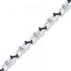 Dog Bone Bracelet 1/15 ct tw Diamonds Sterling Silver