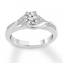 Diamond Engagement Ring 3/4 ct tw Round-cut 14K White Gold