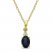 Blue Sapphire & Diamond Necklace 10K Yellow Gold 18"