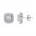 Diamond Stud Earrings 1 ct tw Princess/Round 10K White Gold