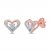 Diamond Stud Heart Earrings 1/10 ct tw 10K Rose Gold