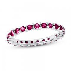 Stackable Ring Lab-Created Rubies Sterling Silver