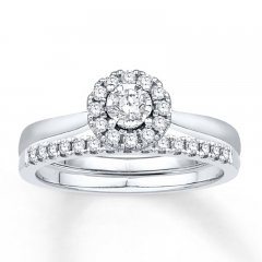 Diamond Bridal Set 3/8 ct tw Round-cut 14K White Gold