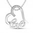 Diamond Love Necklace Sterling Silver