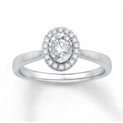 Diamond Engagement Ring 1/4 ct tw Round-cut 10K White Gold