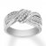 Diamond Ring 1/2 ct tw Round/Baguette 10K White Gold