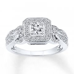 Diamond Engagement Ring 5/8 ct tw Round-cut 14K White Gold