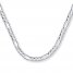 Men's Figaro Chain Necklace 14K White Gold 24" Length