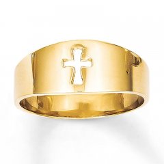 Women's Cross Ring 14K Yellow Gold