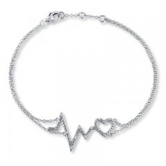 Heartbeat Bracelet 1/20 ct tw Diamonds Sterling Silver