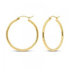 Hoop Earrings 14K Yellow Gold 30mm