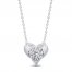 Diamond Heart Necklace 1/4 ct tw 10K White Gold 18"