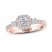 THE LEO Diamond Engagement Ring 3/4 ct tw Princess/Round 14K Rose Gold