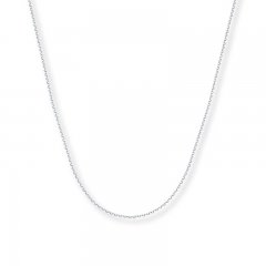 Cable Chain Necklace 14K White Gold 18" Length