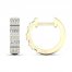 Men's Diamond Huggie Earrings 1/3 ct tw Round/Baguette 10K Yellow Gold