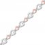 Diamond Heart Bracelet 1/10 ct tw Sterling Silver/10K Rose Gold