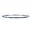 Blue Lab-Created Sapphire Bangle Bracelet Sterling Silver 7.25"