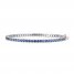 Blue Lab-Created Sapphire Bangle Bracelet Sterling Silver 7.25"