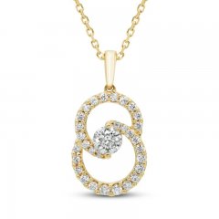 Encircled by Love Diamond Necklace 1/2 ct tw Round-cut 10K Yellow Gold 18"