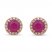 Ruby Earrings 1/10 ct tw Diamonds 10K Rose Gold